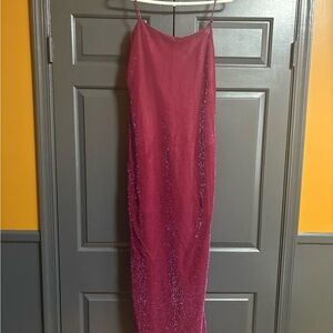 Jump Burgundy Maxi Dress with glimmer
